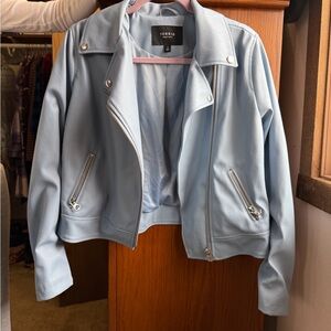 Torrid Light Blue Pleather Jacket